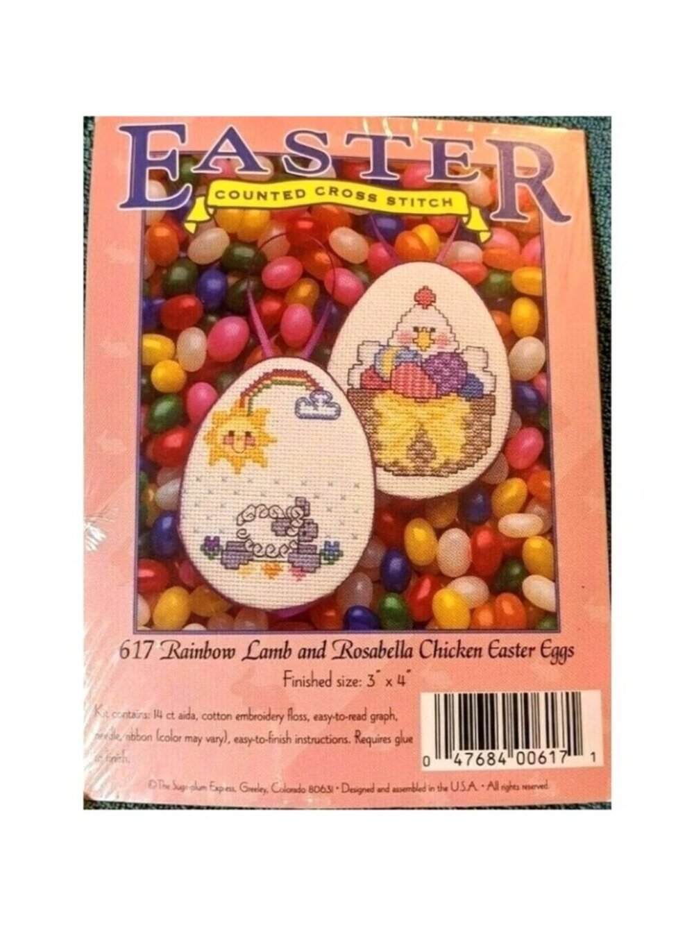 Cross Stitch Kits 3 Sugarplum Express Rainbow Lamb Clearance